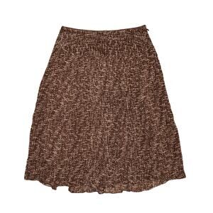 PENDLETON $179 Brown Printed Flowy‎ A-Line Silk Skirt Knee Length Size 4